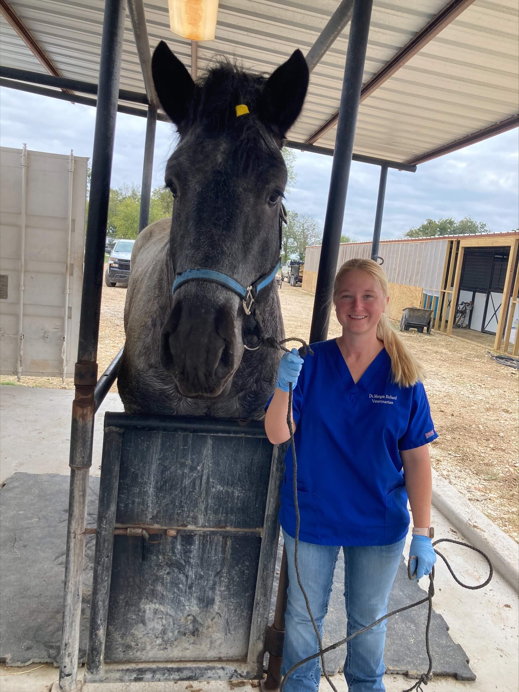 Portrait of Morgan Richard with a horse