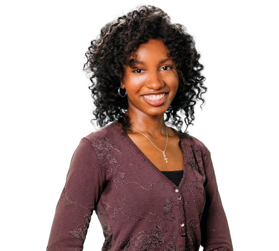 Reya Machen in a purple sweater