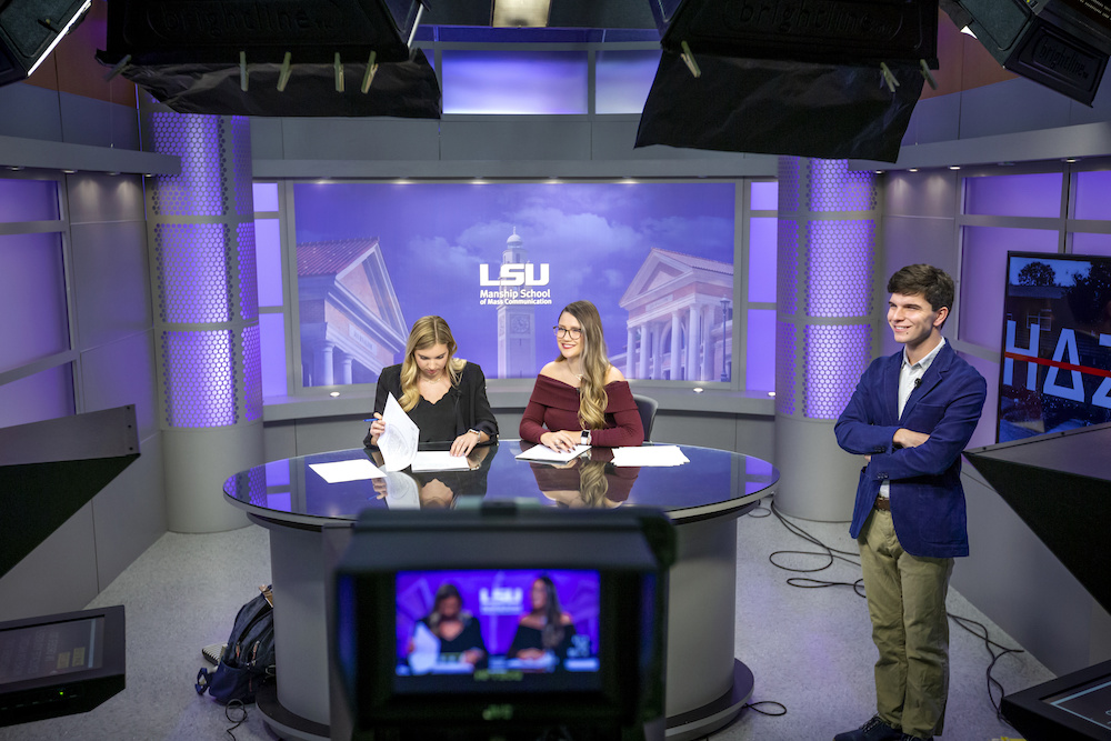 Mass communication students with TigerTV