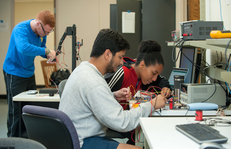 students in lab