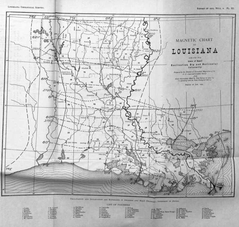 Bulletin 2 - A Report on Terrestrial Magnetism and Meridian Line Work in Louisiana