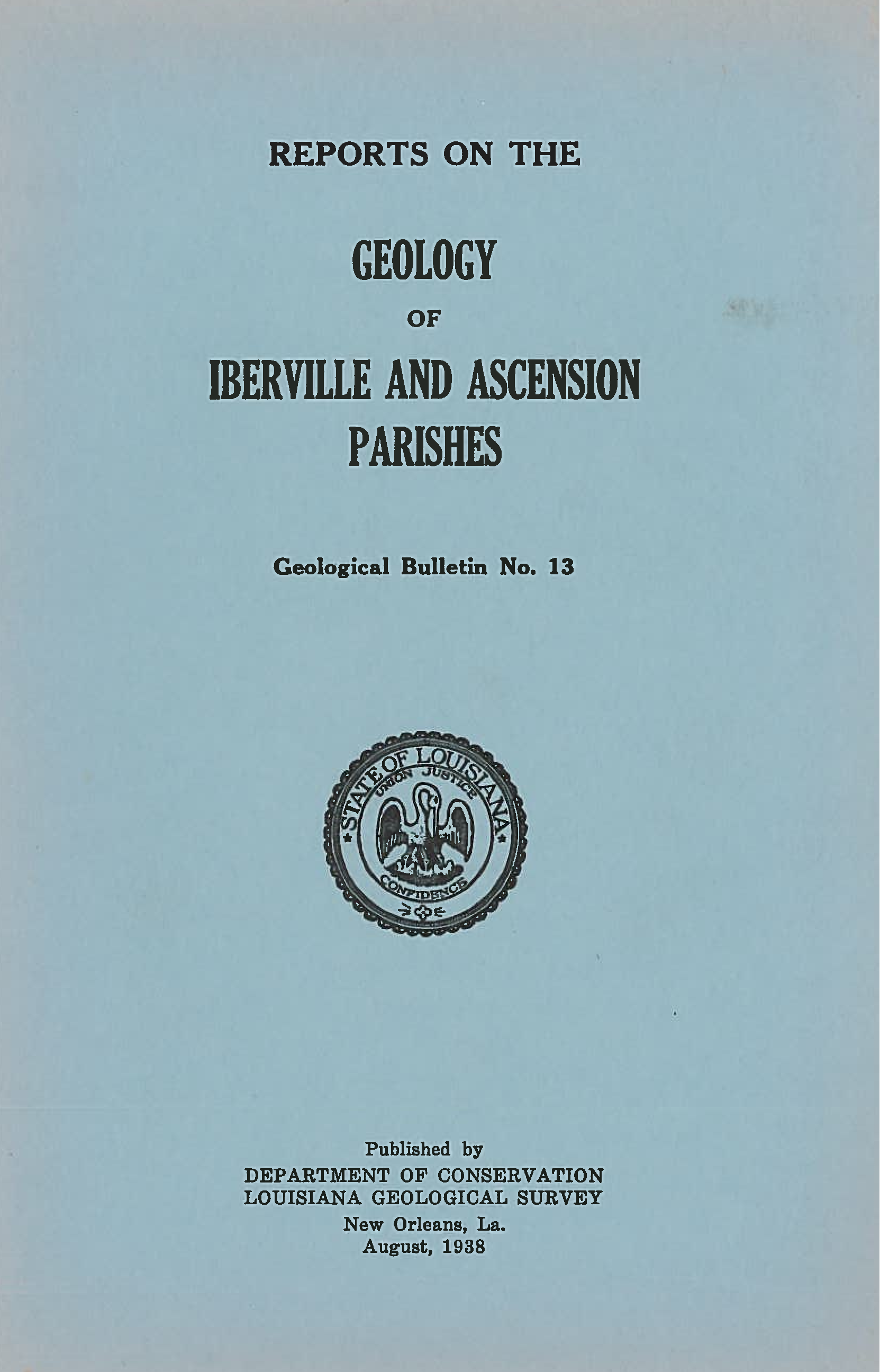 Reports on the Geology of Iberville and Ascension