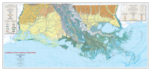 Landforms of the Louisiana Coastal Plain, 2019
