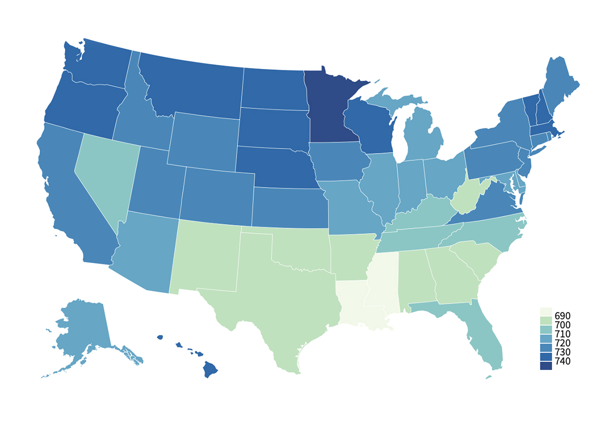 US lending credit map