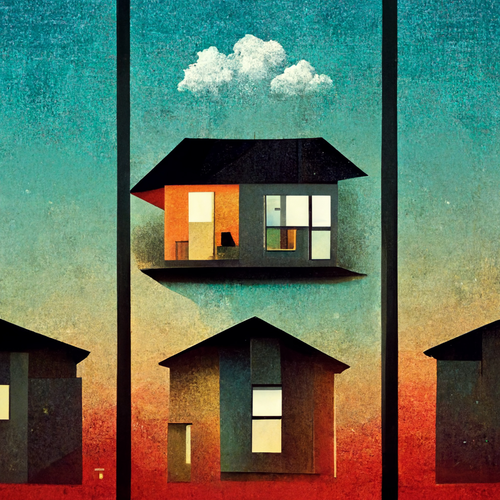 Multiple houses AI image